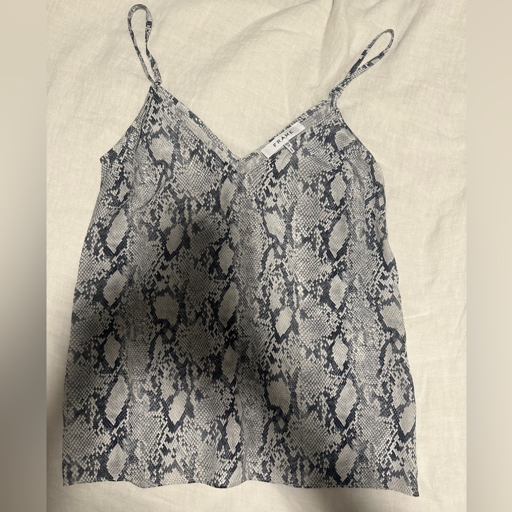 Frame python print silk cami XS